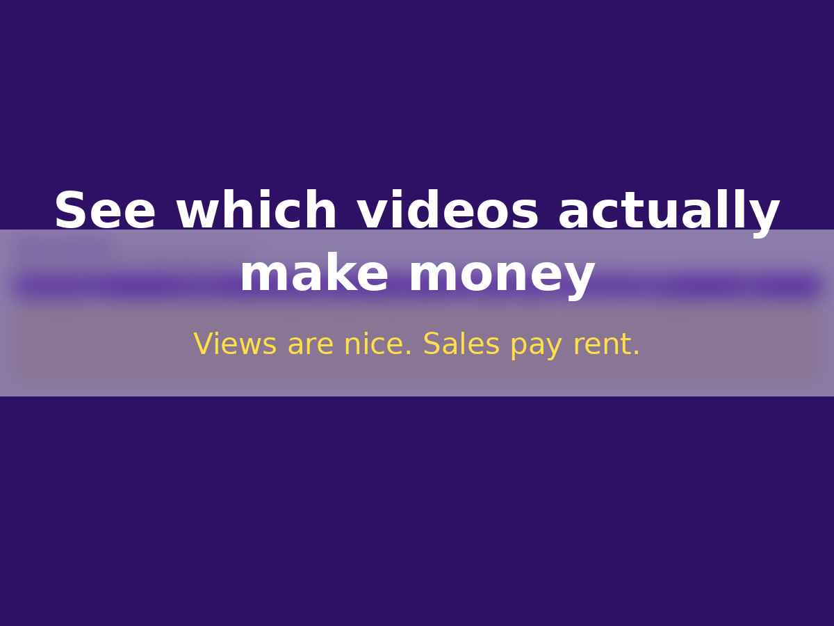 See which videos actually make money — video tracker preview